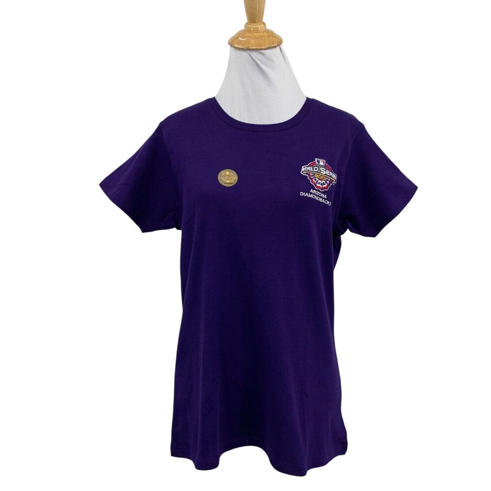 Vintage Arizona Diamondbacks World Series 2001 Shirt Women L Large Purple Cotton